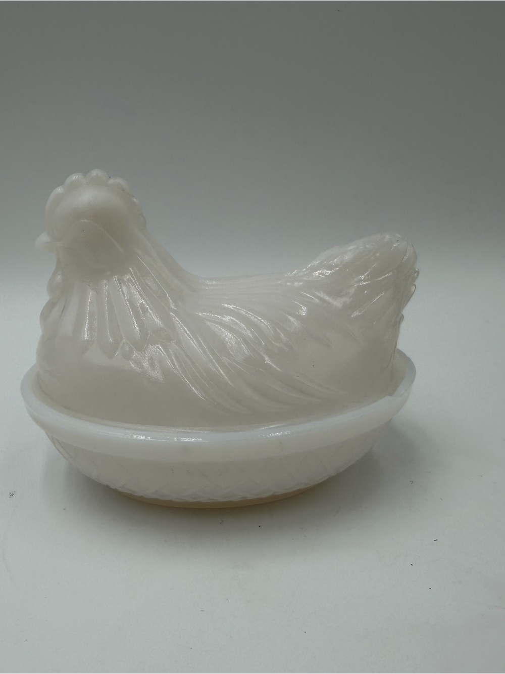 Vintage Hazel Atlas Milk Glass Hen on a Nest